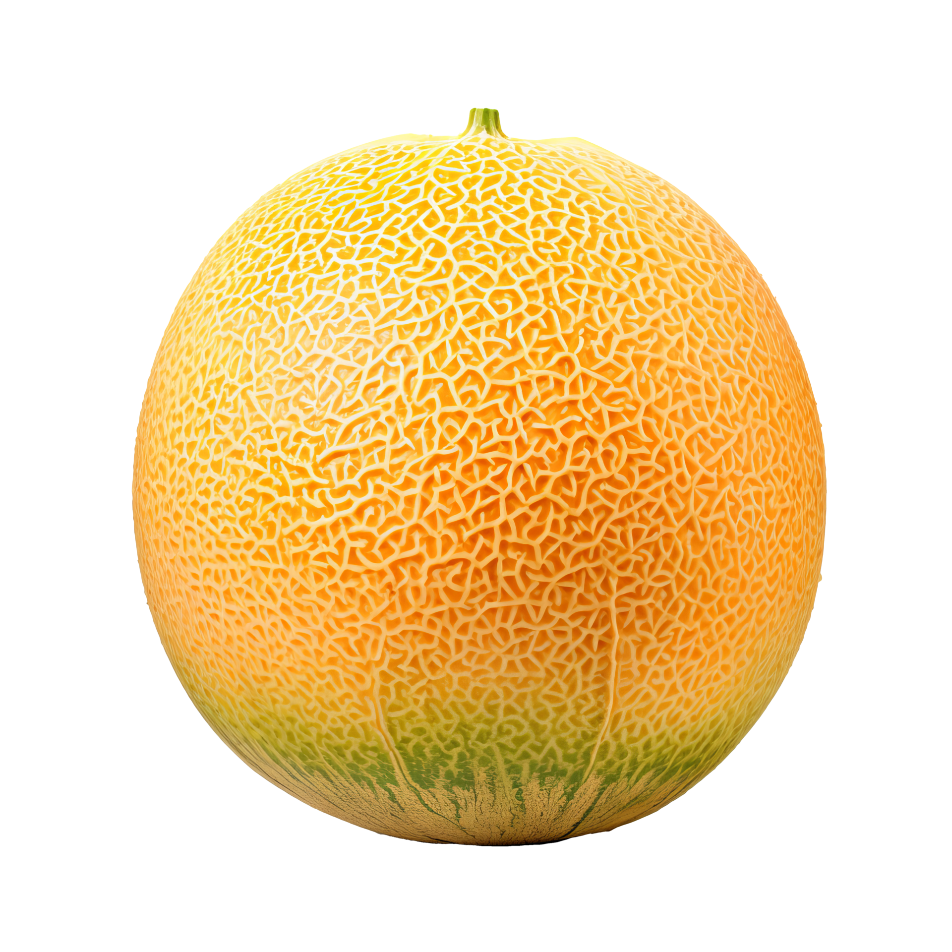 A full body cantaloupe fruit illustration with realistic details on a