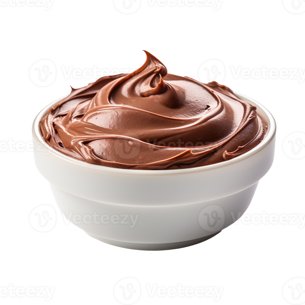 Bowl of chocolate paste isolated on transparent background png