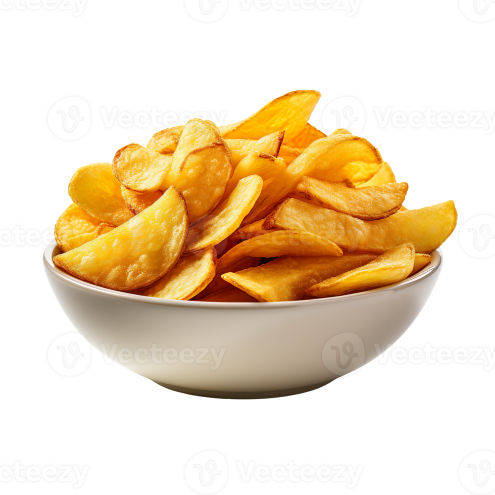 bowl of chips isolated on transparent background png