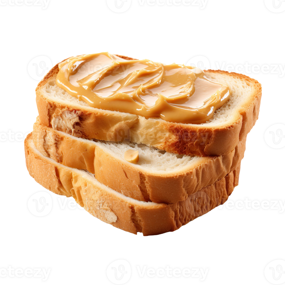 Bread with peanut butter isolated on transparent background png