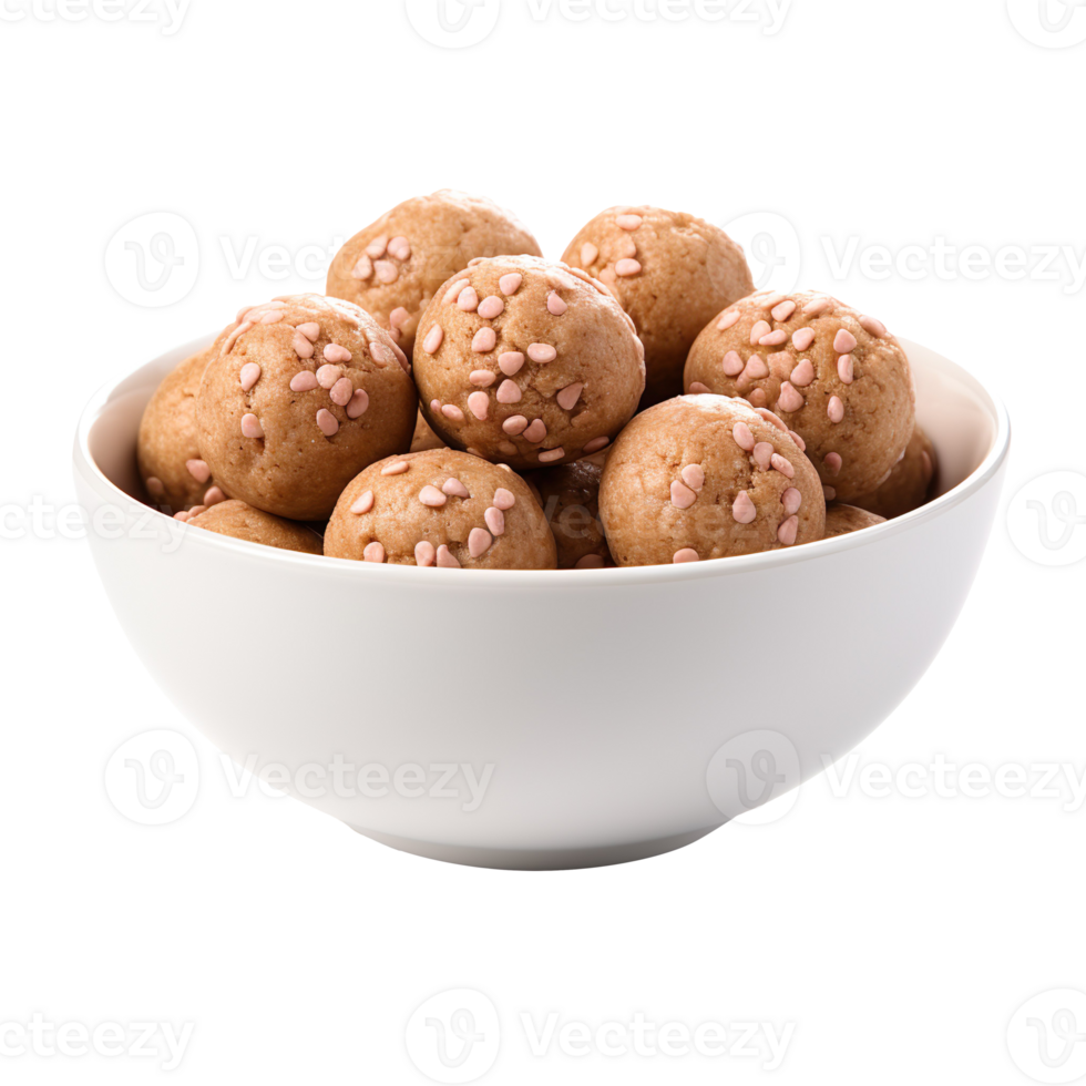 cereal cookies in a bowl isolated on transparent background png