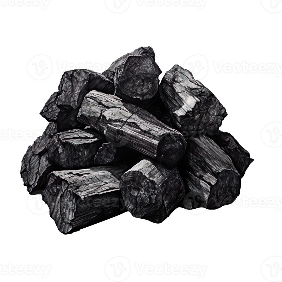 charcoal isolated on transparent background png