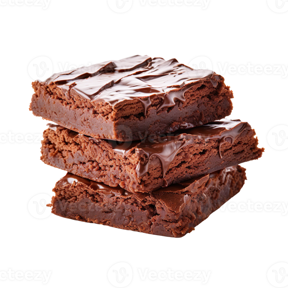 delicious chocolate brownies isolated on transparent background png
