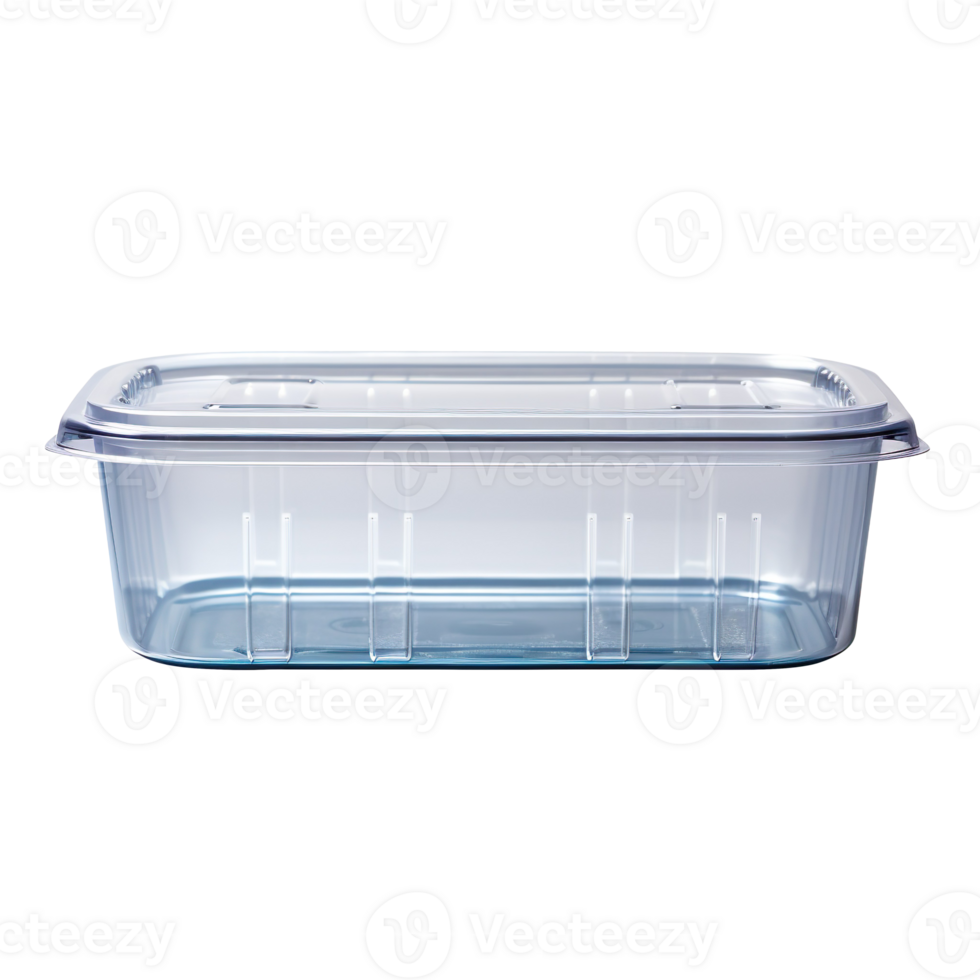 Empty food plastic container isolated on transparent background png