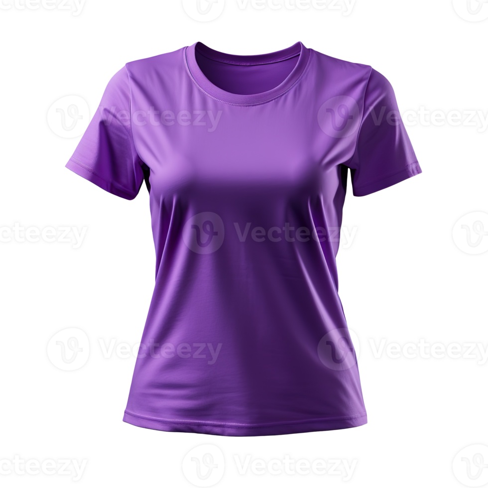 female purple t-shirt isolated on transparent background png