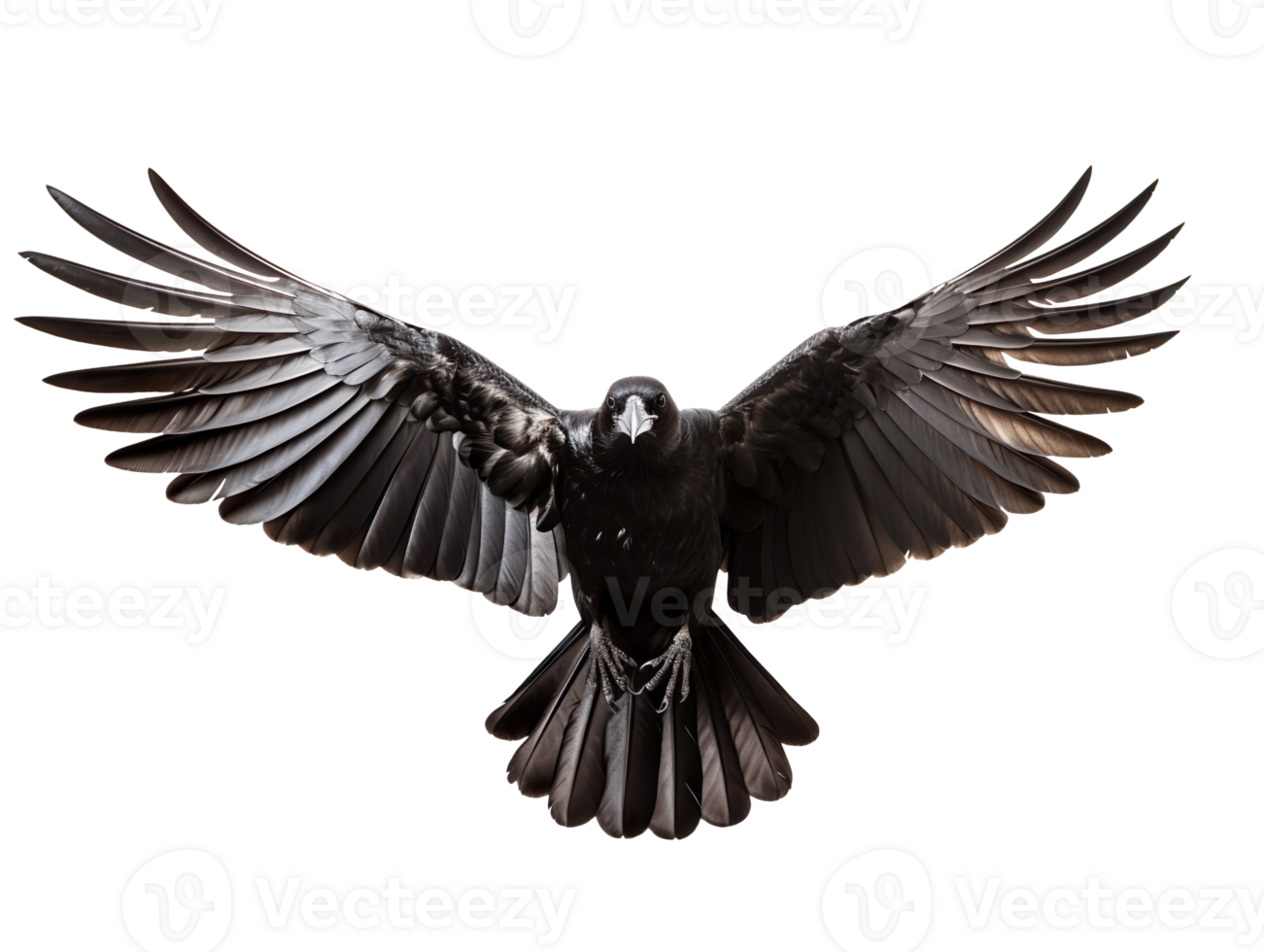 flying crow isolated on transparent background png