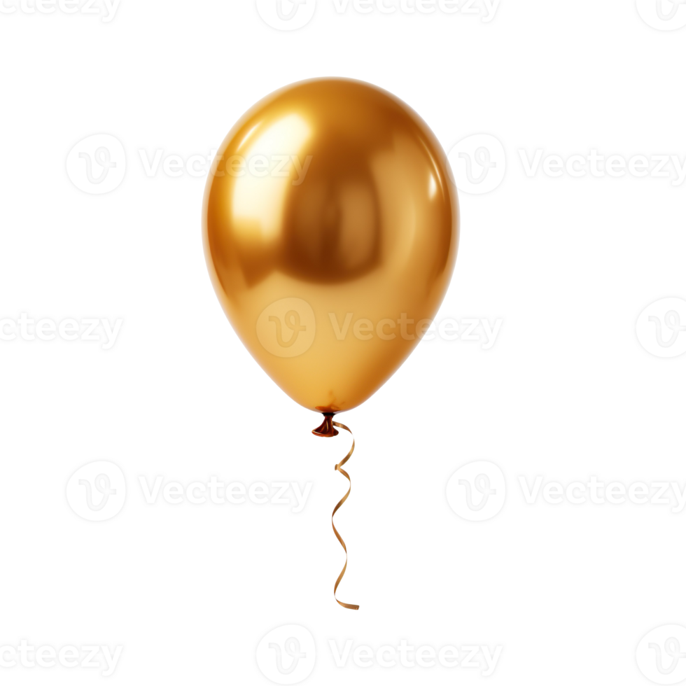 gold balloon isolated on transparent background png