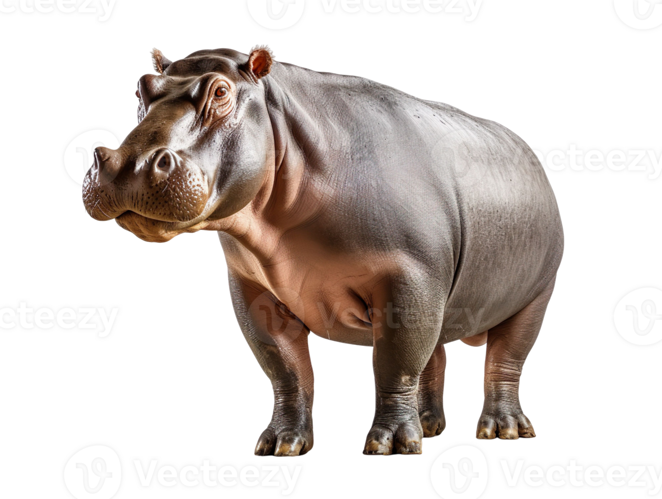 Full body of hippopotamus isolated on transparent background png