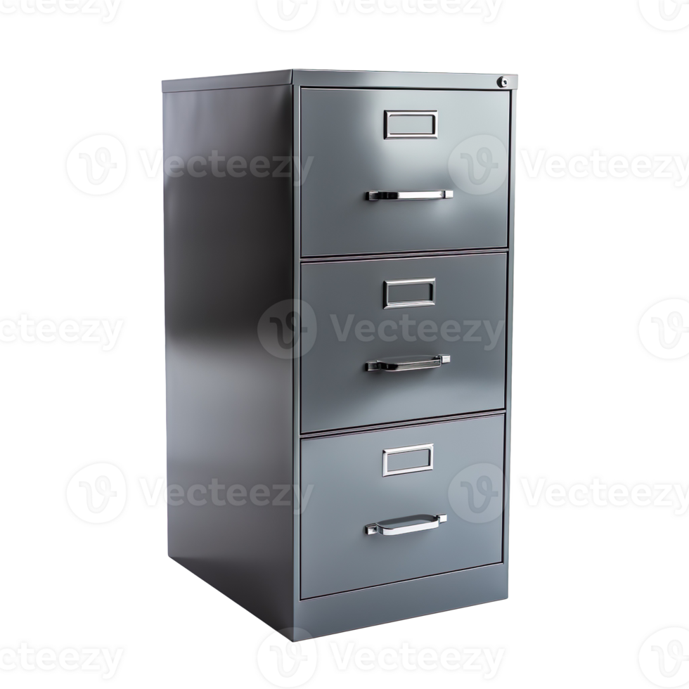 Gray Filing Cabinet isolated on transparent background png