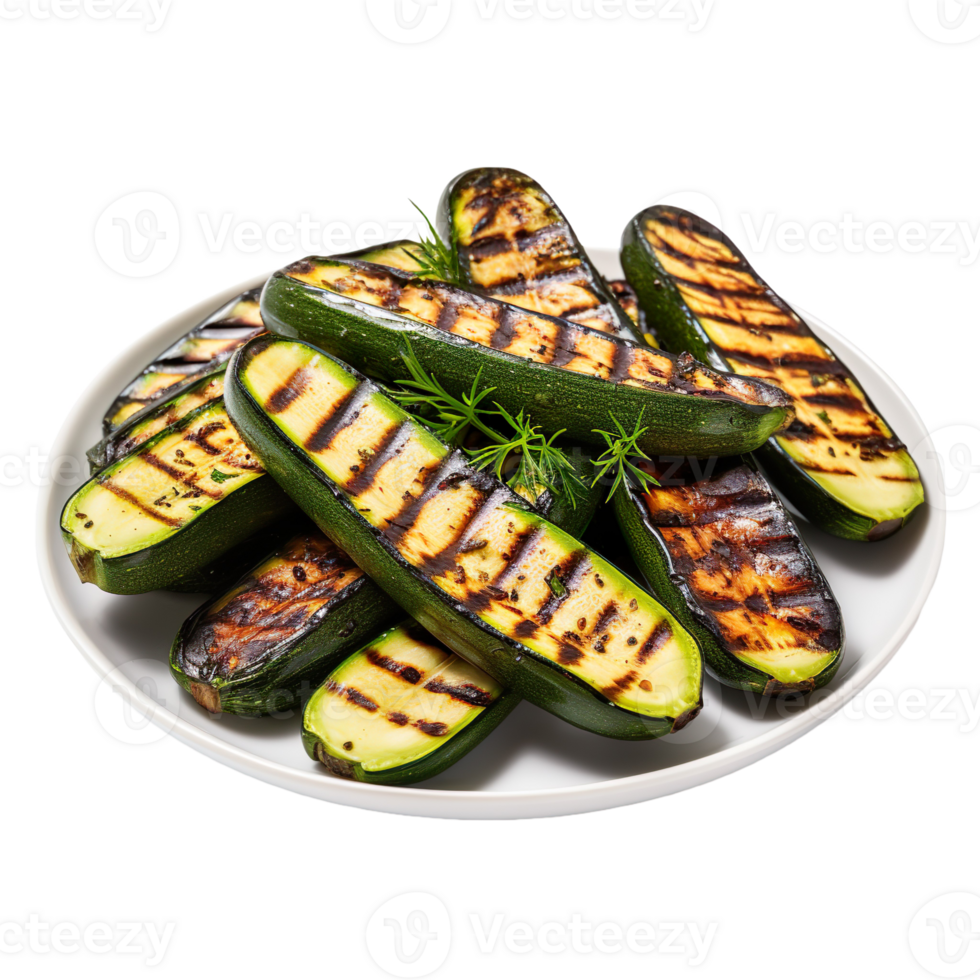 Grilled zucchini isolated on transparent background png