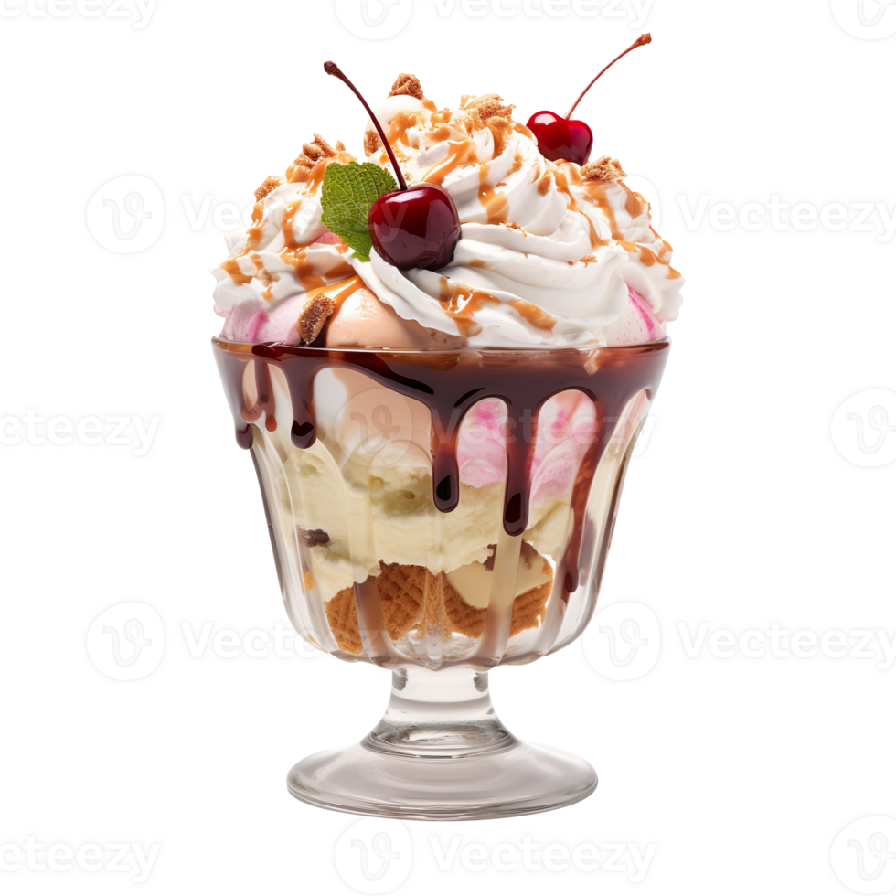 Ice Cream Sundae isolated on transparent background png