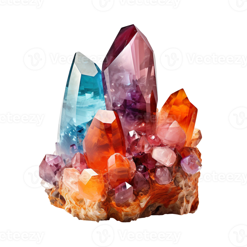 pile of crystals isolated on transparent background png
