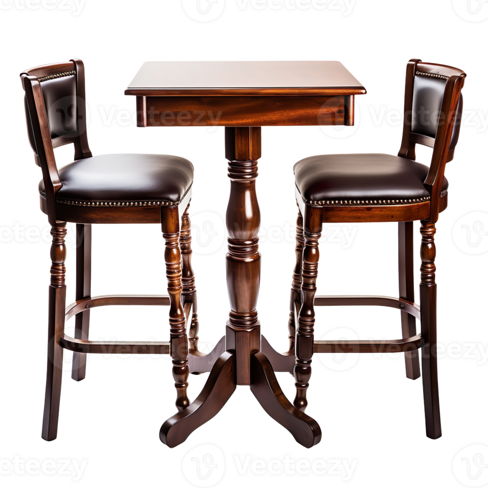 Pub table set isolated on transparent background png