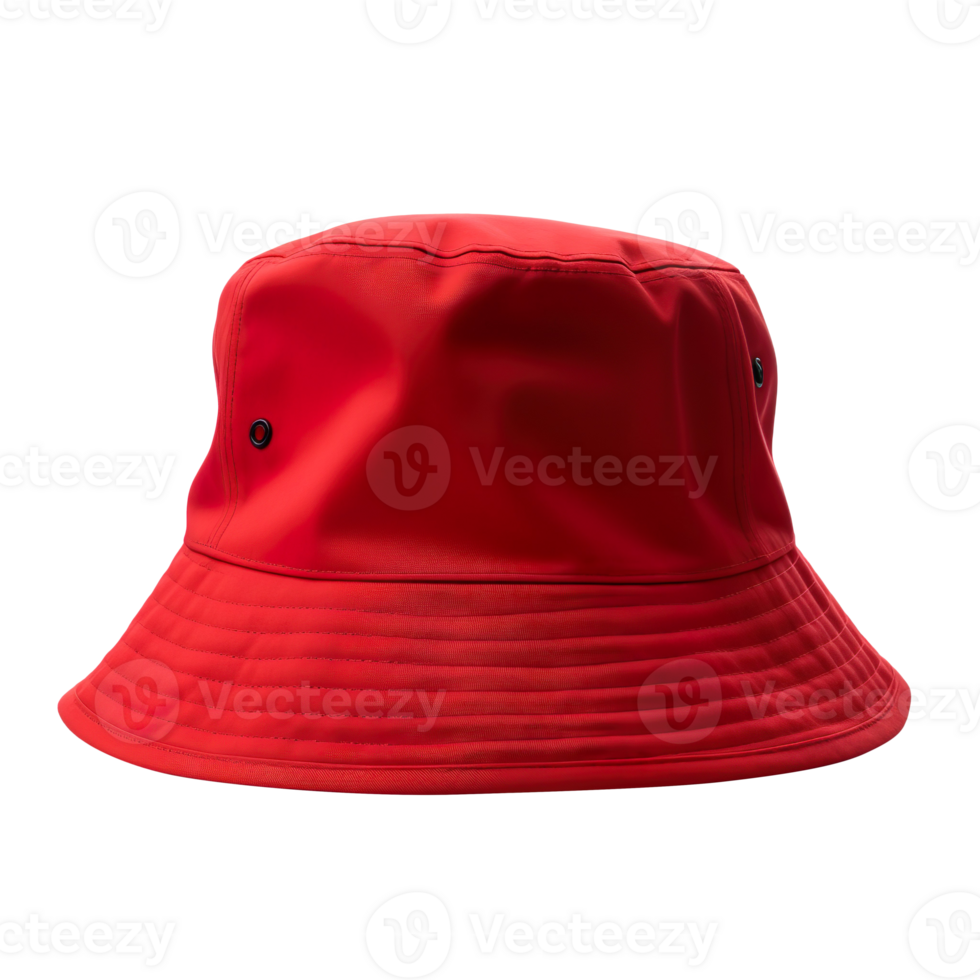 Red bucket hat isolated on transparent background png