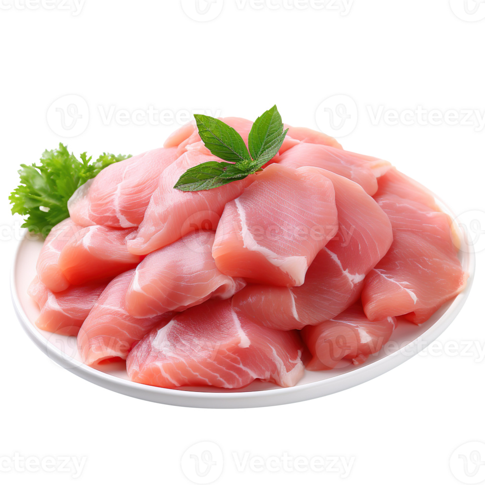 Raw chicken meat isolated on transparent background png