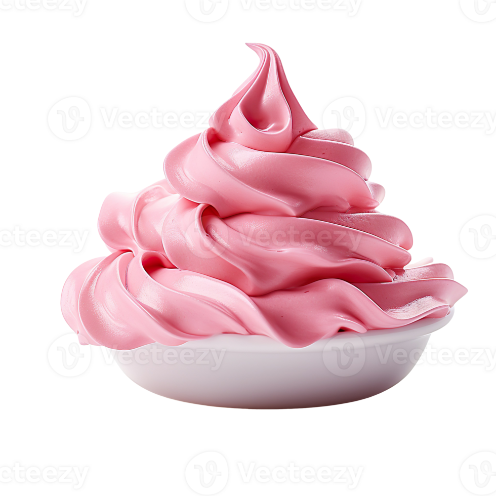 Pink whipped cream isolated on transparent background png