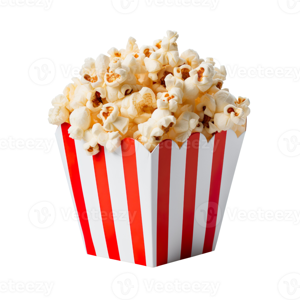 Popcorn on Carton Box isolated on transparent background png