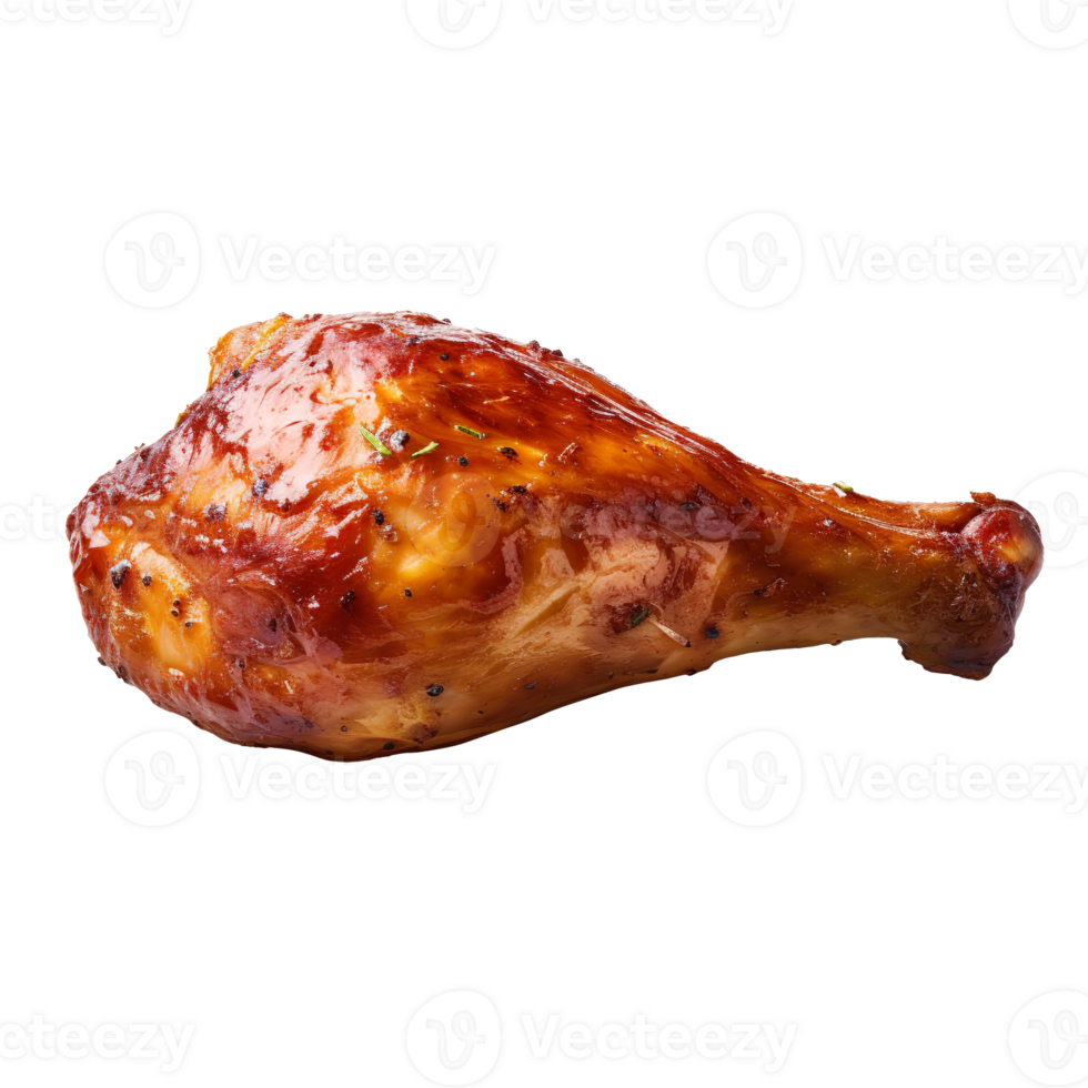 Roasted chicken leg isolated on transparent background png