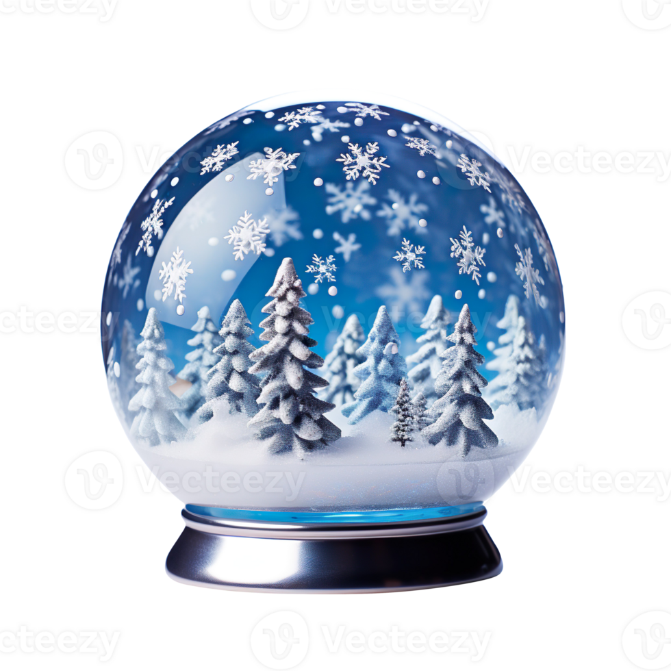 snow globe with snow isolated on transparent background png