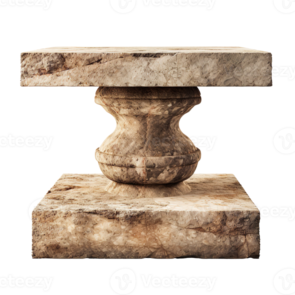 Stone pedestal isolated on transparent background png