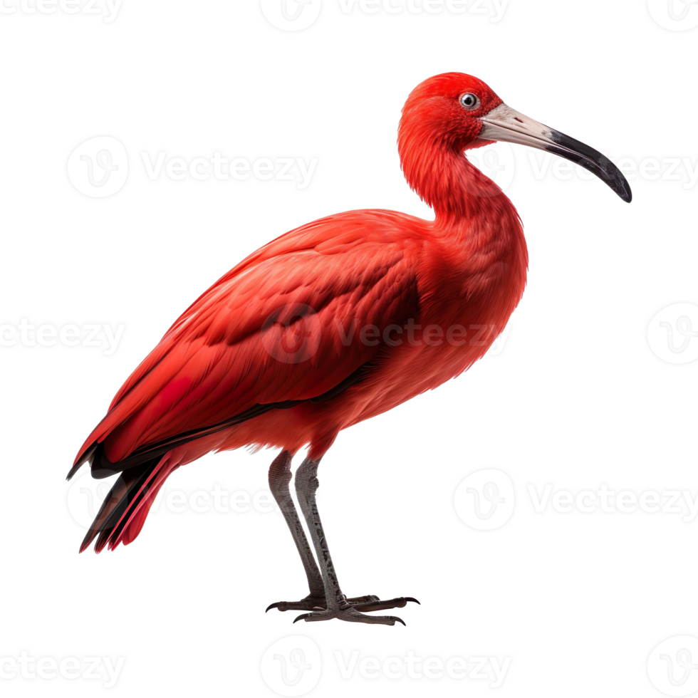 Scarlet ibis bird isolated on transparent background png
