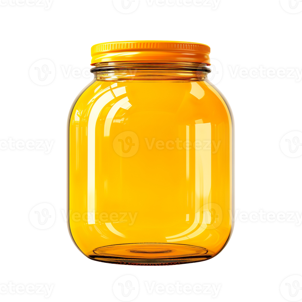 yellow glass jar isolated on transparent background png