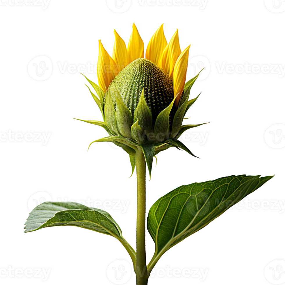 Sunflower bud isolated on transparent background png