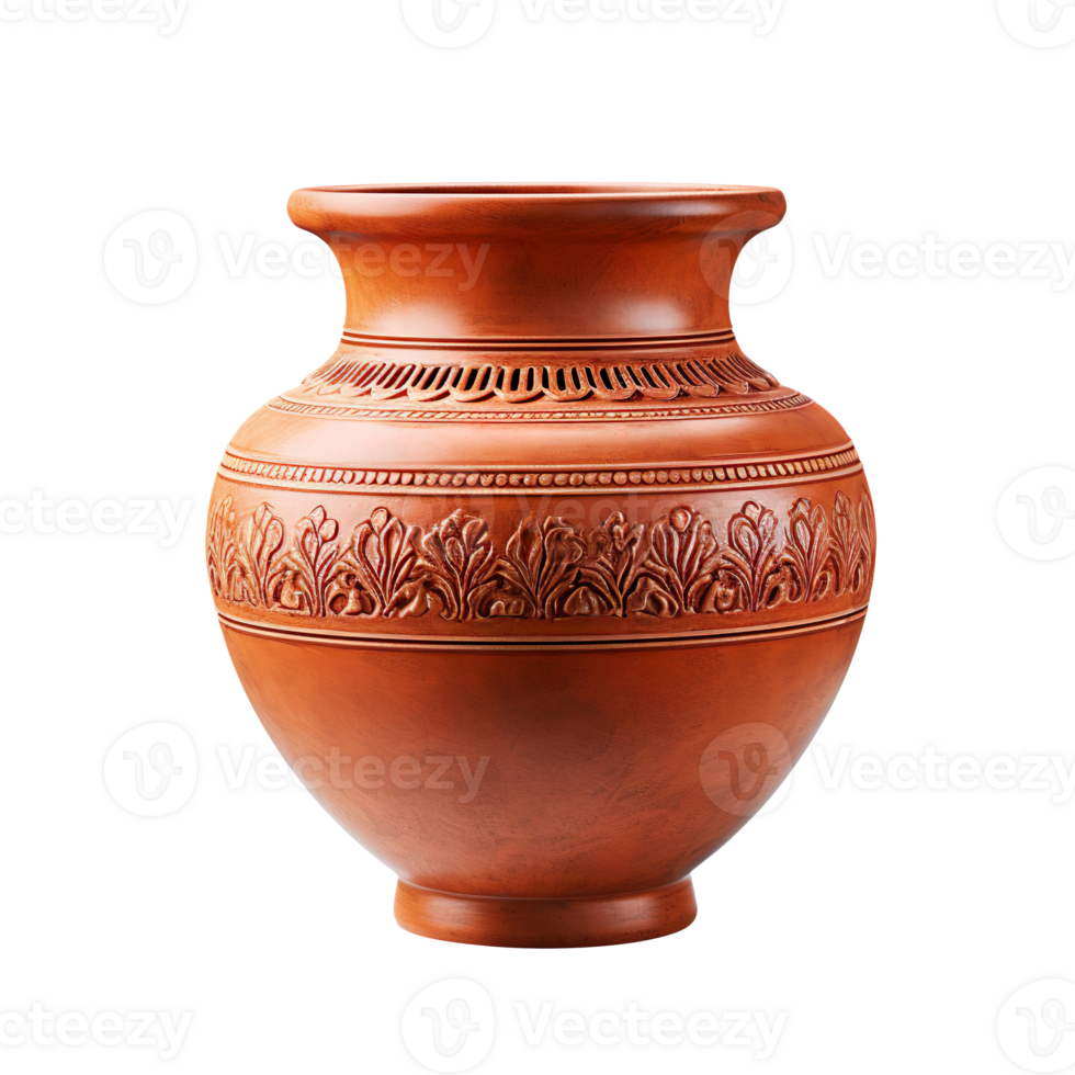Terracotta Clay Pot isolated on transparent background png