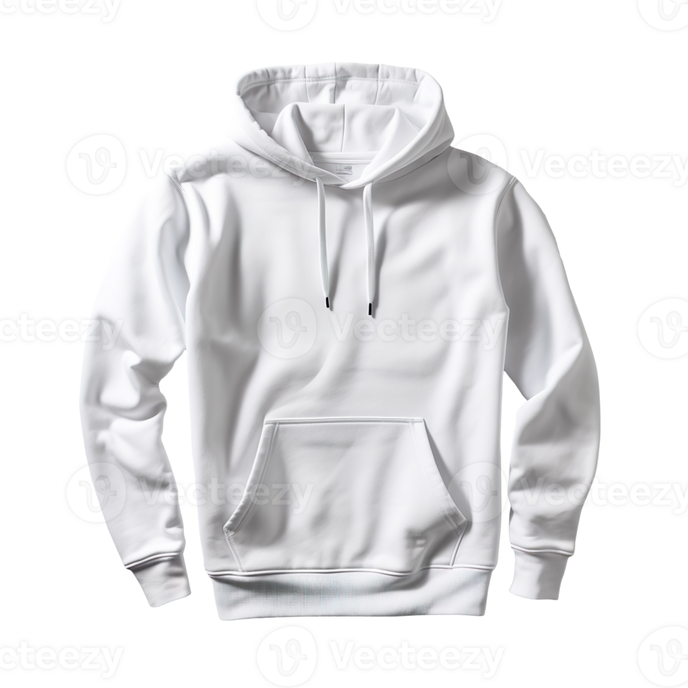 white hoodie front isolated on transparent background png