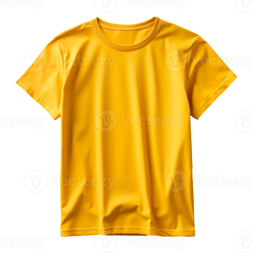 yellow t-shirt isolated on transparent background png