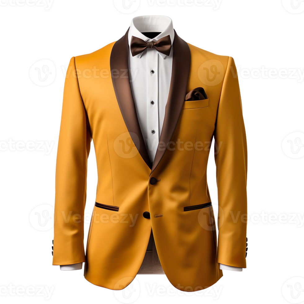 yellow tuxedo suit isolated on transparent background png