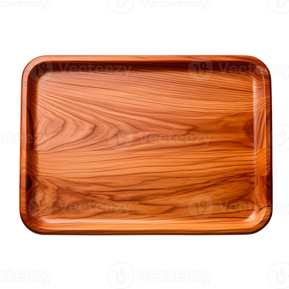 wooden serving tray isolated on transparent background png