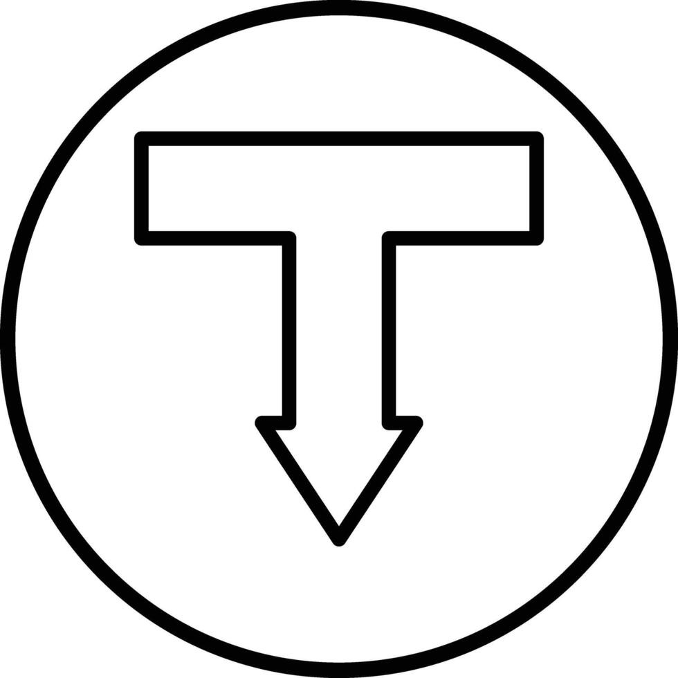 T junction Icon Design Illustration vector
