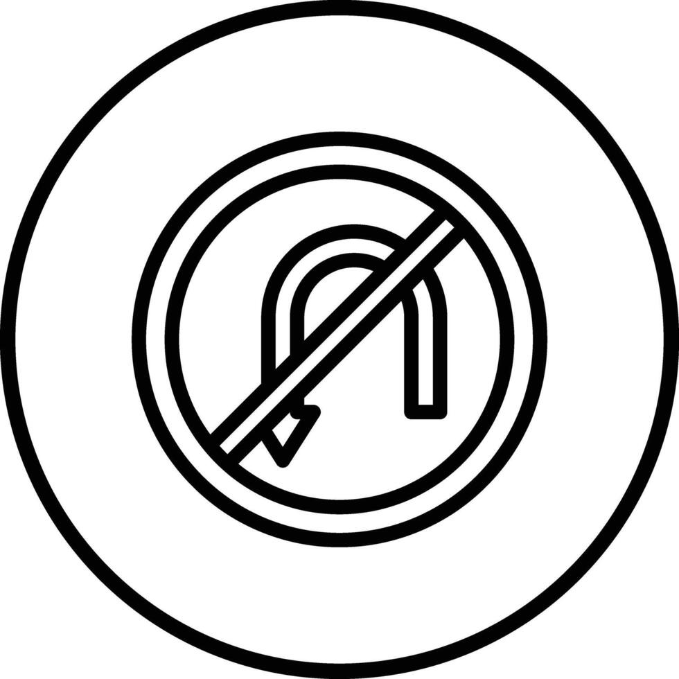 No u turn Icon Design Illustration vector