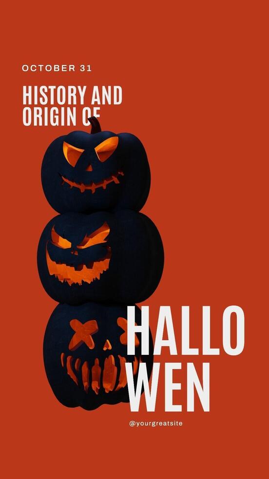 Halloween history slide social media story template