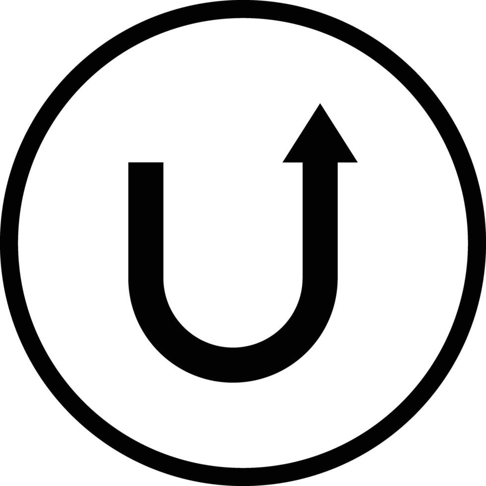 U turn Icon Design Illustration vector