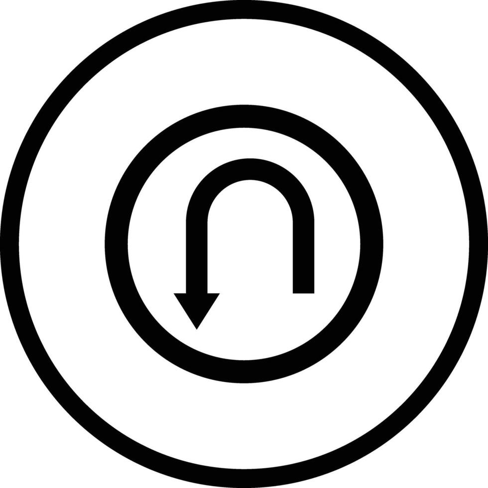 U turn Icon Design Illustration vector