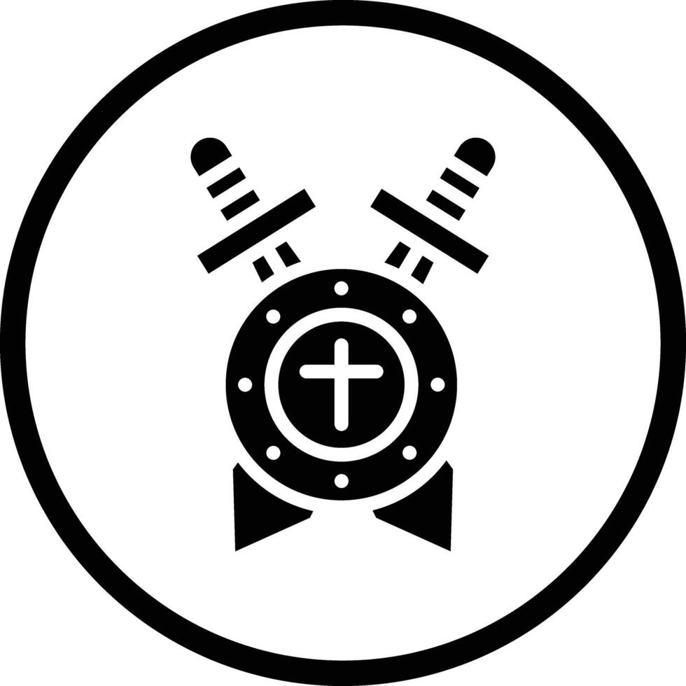 Shield with sword Icon Design Illustration vector