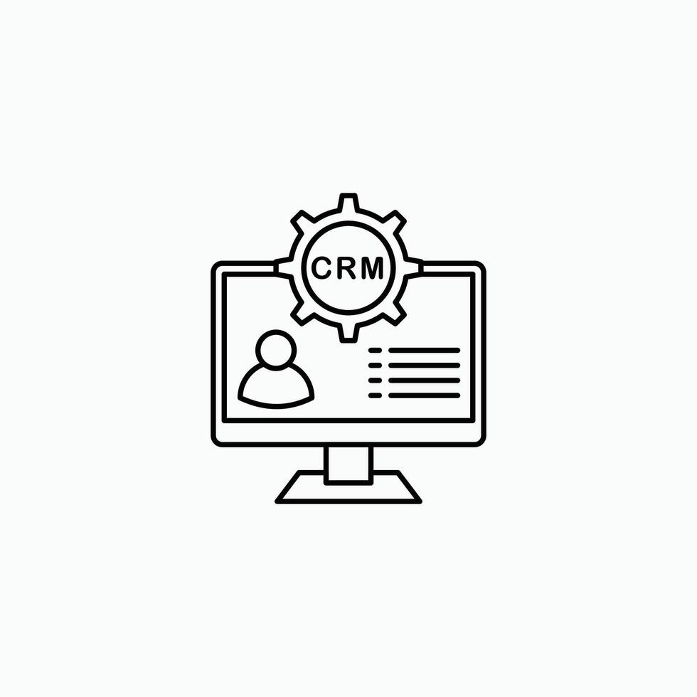 CRM icon thin line simple icon vector