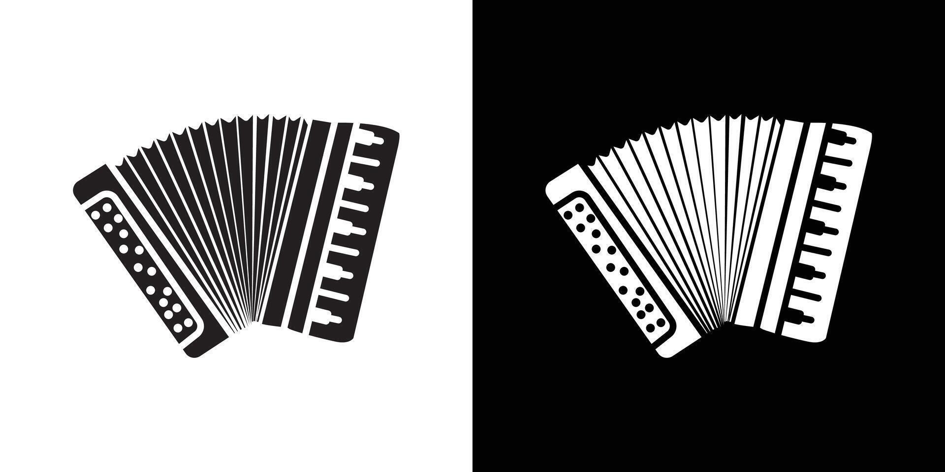 Accordion icon flat thin line illustration vector