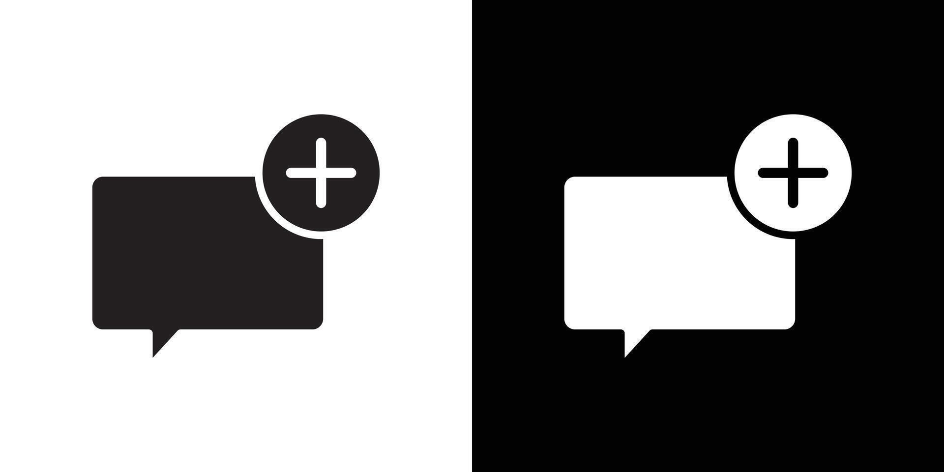 Add chat icon flat thin line illustration vector