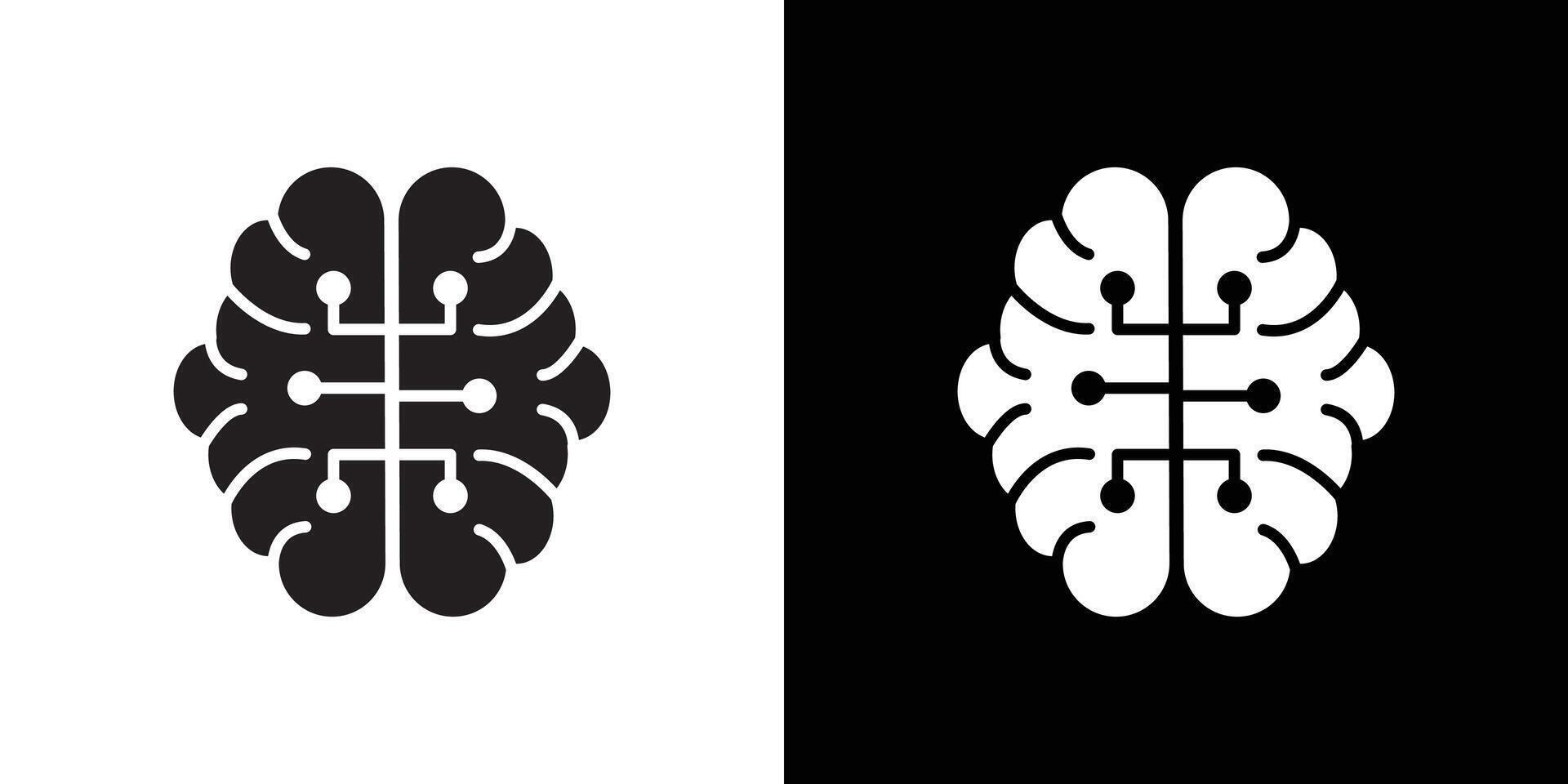 Artificial intelligence icon flat thin line illustration vector