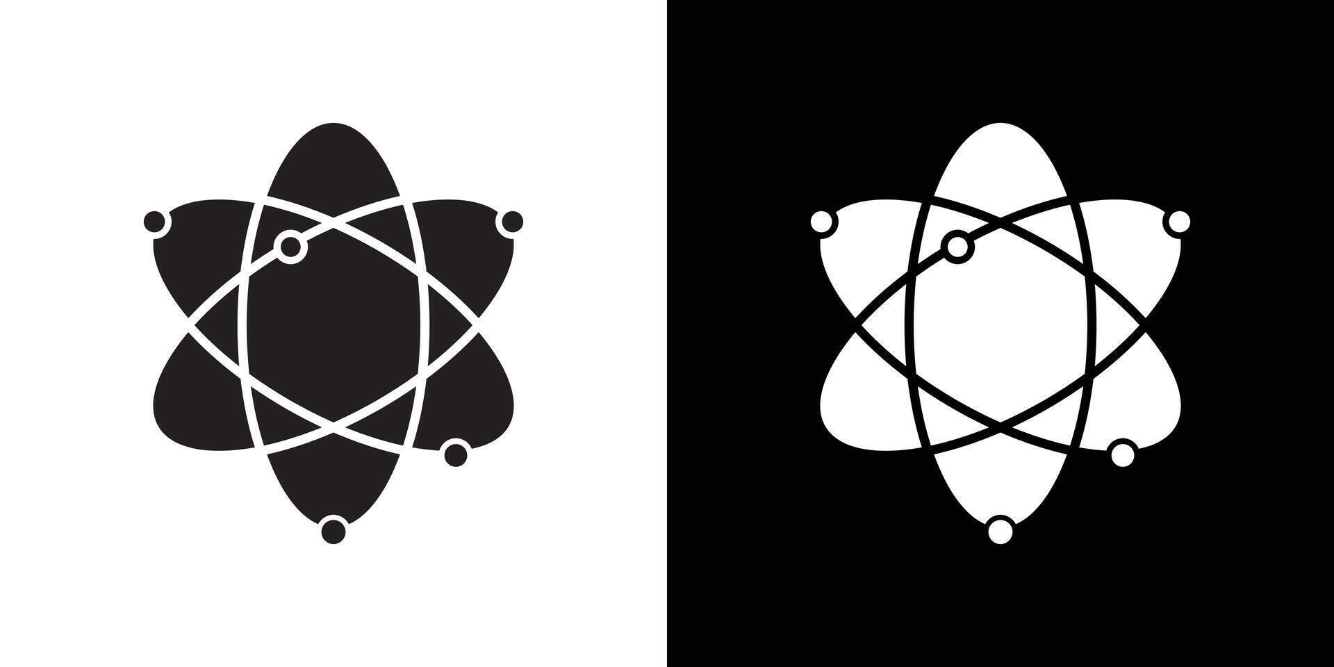 Atom scientific icon flat thin line illustration vector
