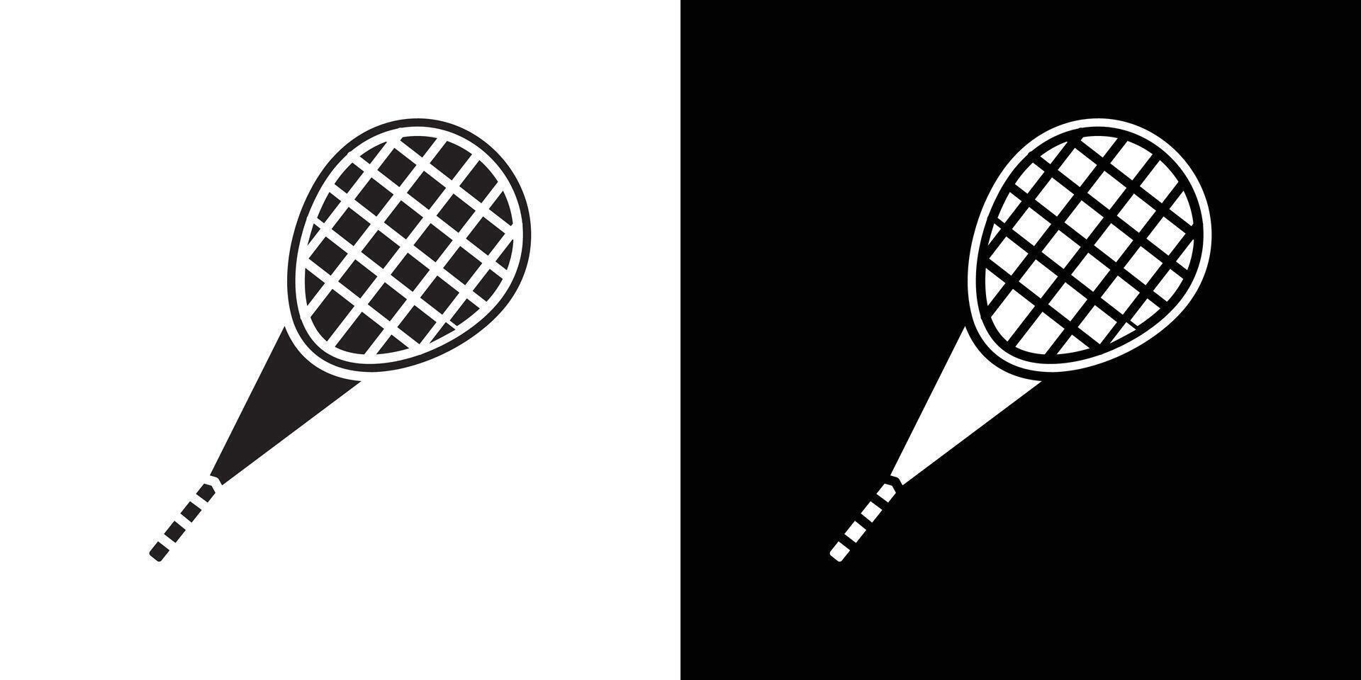 Badminton racquet icon flat thin line illustration vector