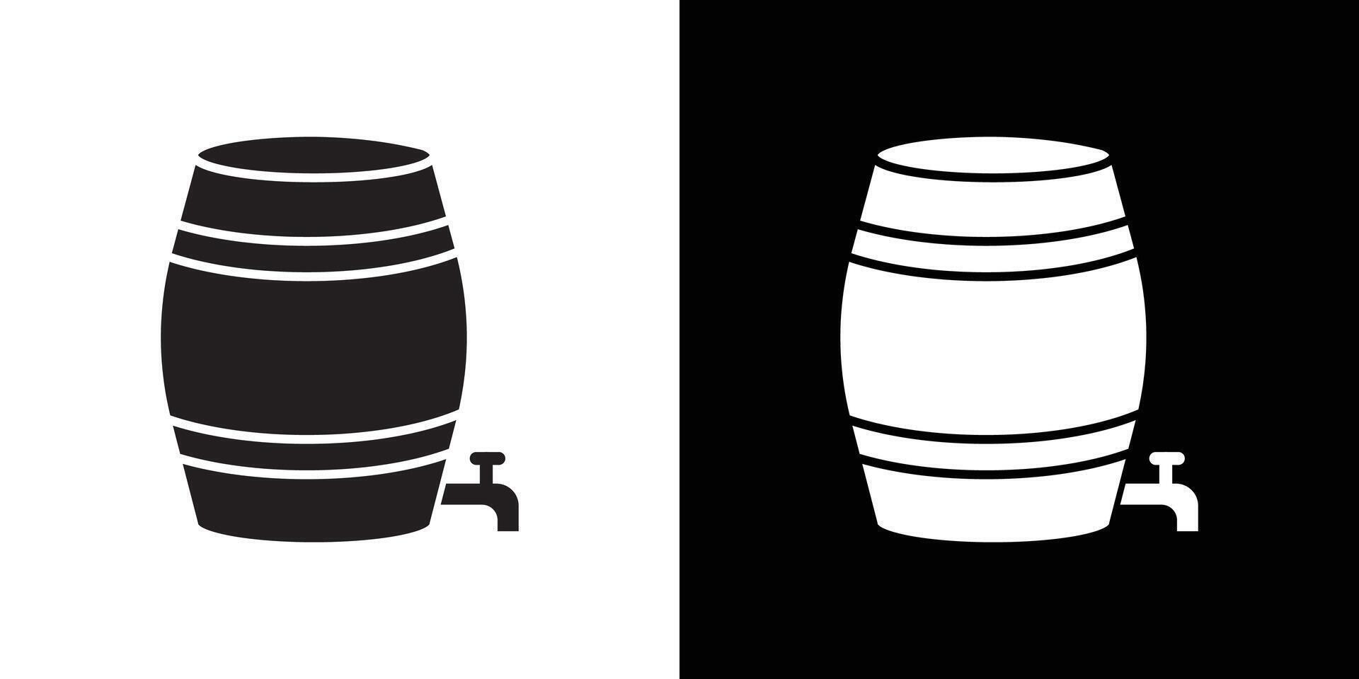 Barrel of beer icon flat thin line illustration vector