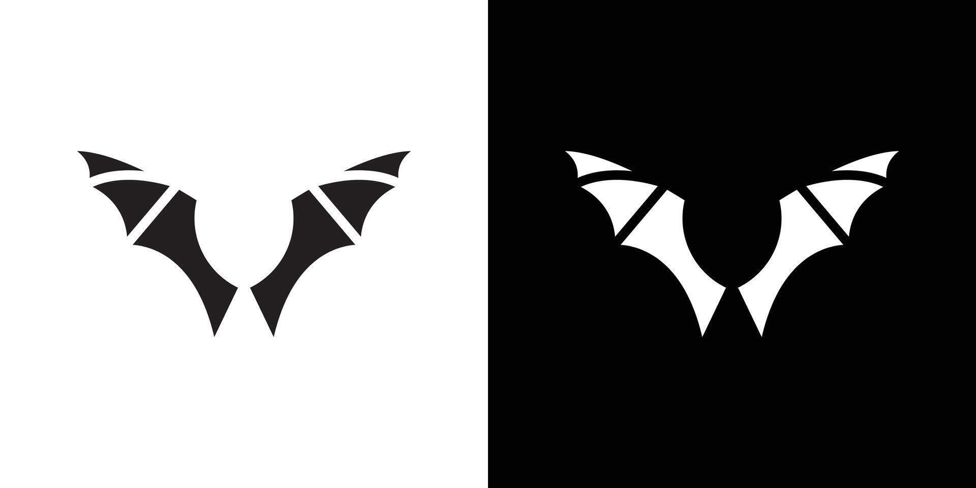 bat wing icon flat thin line illustration vector