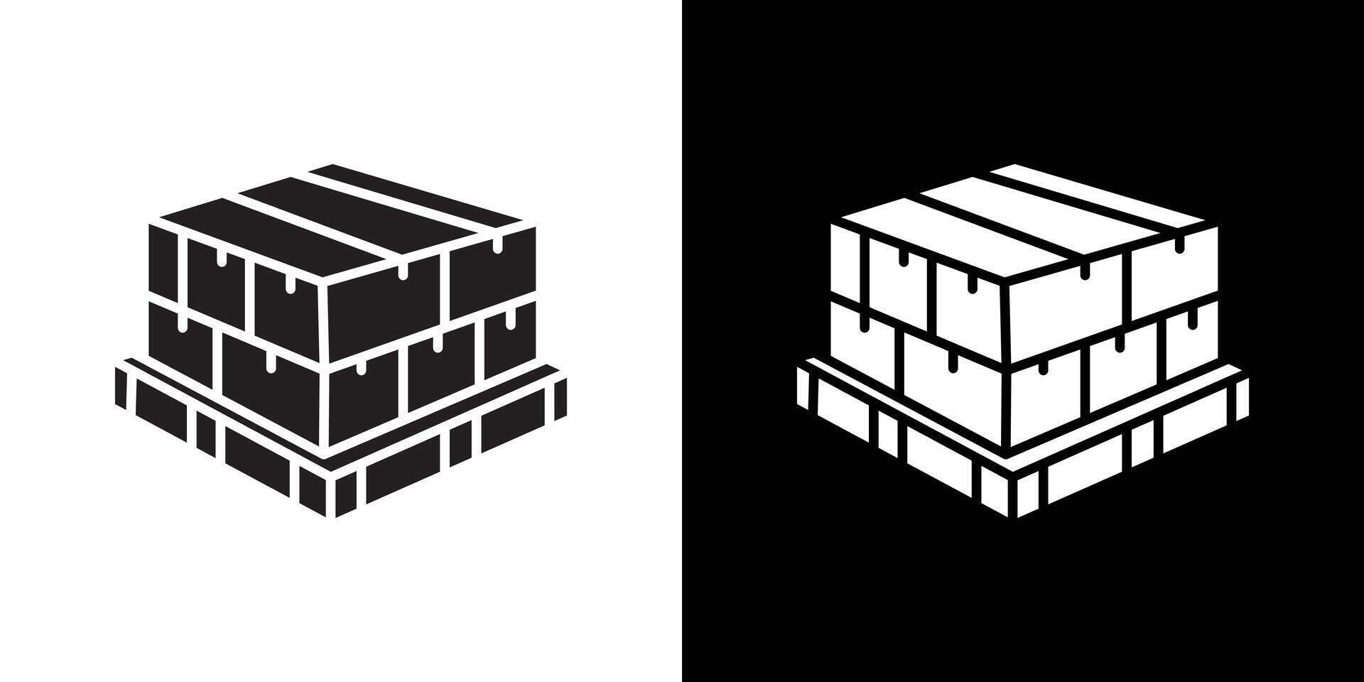 box on a pallet icon flat thin line illustration vector