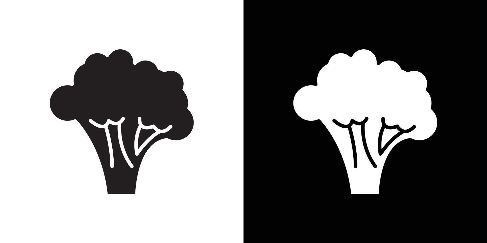 broccoli icon flat thin line illustration vector