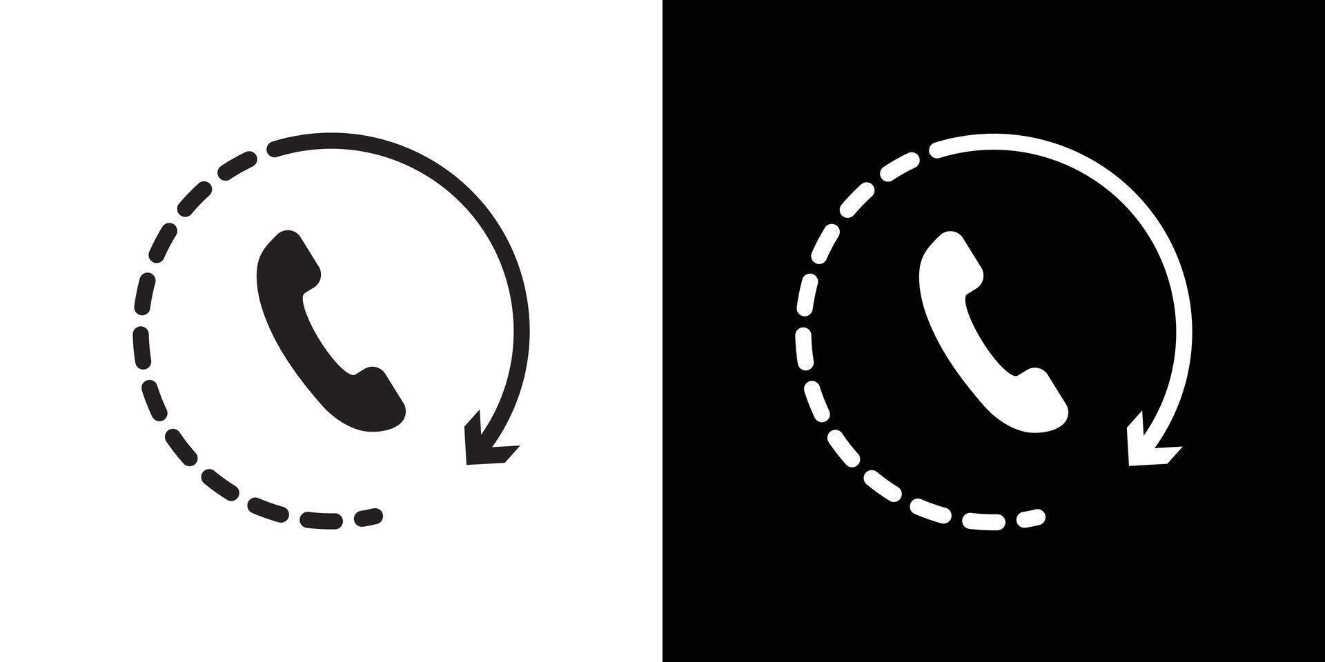 Call back icon flat thin line illustration vector