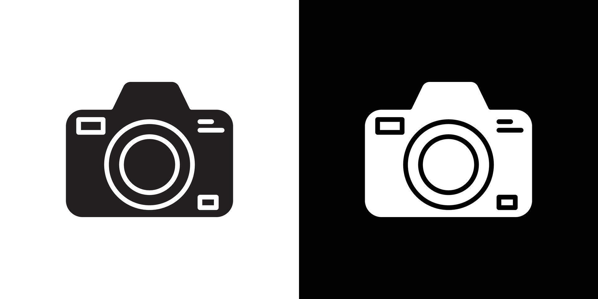 Camera icon flat thin line illustration vector